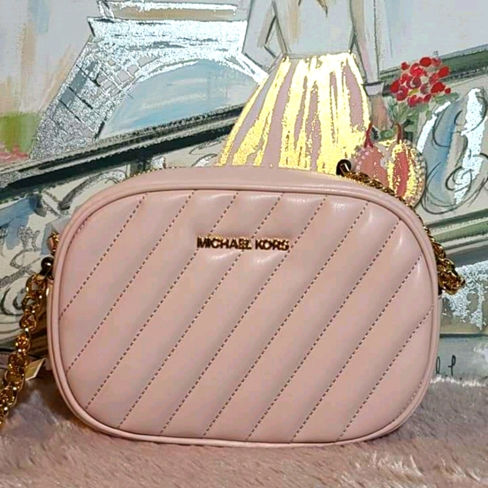 Michael Kors Rose small oval camera crossbody